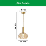 11.81” Bedroom lights gold bulbs light glass, metal pendant light fixtures