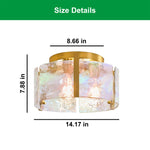 14.1’’ Light bulb gold light fixture glass, iron, metal ceiling light