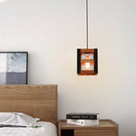 Black wood pendant light, island hanging light fixture with bubble glass shade