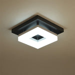 8 inch LED flush mount ceiling light fixture black dimmable ceiling lamp