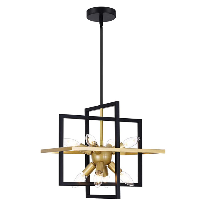 8 light black and champagne gold chandelier industrial black pendant light