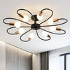 8 light modern semi flush ceiling light sputnik metal ceiling lighting