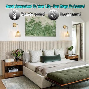 Set of 2 bedroom light transparent wall light metal bedside light