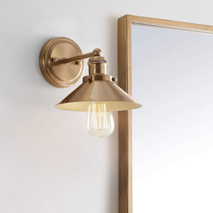 1-light vanity light brass gold hallway light metal bathroom light