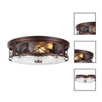 16 Inch ceiling lighting bronze flush mount ceiling light glass metal kitchen lights fixture