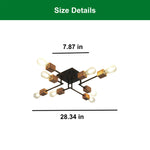 8 Light bulb light black kitchen light iron dining light fixtures