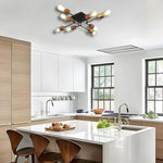 8 Light bulb light black kitchen light iron dining light fixtures