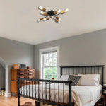 8 Light bulb light black kitchen light iron dining light fixtures