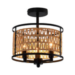 3 Light light fixture black ceiling lighting iron semi flush mountceiling light