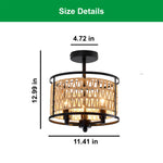 3 Light light fixture black ceiling lighting iron semi flush mountceiling light