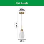 4.72” Hanging light gold light fixture art glass pendant light