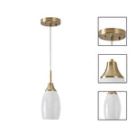 4.72” Hanging light gold light fixture art glass pendant light