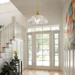 11.8” Hanging lights gold light fixture glass lamp vintage