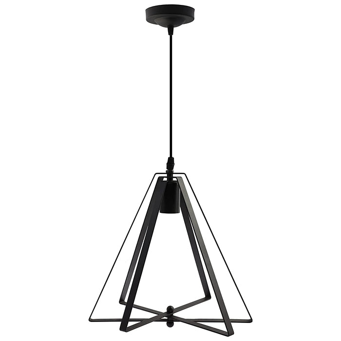 Black art pendant light fixture adjustable cage hanging lamp
