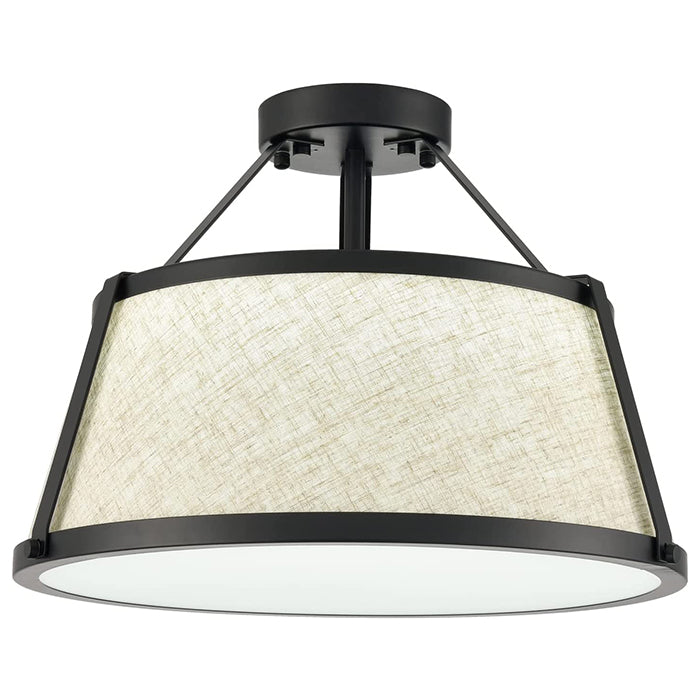 Black drum flush mount ceiling light fixture fabric ceiling lamp