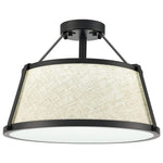 Black drum flush mount ceiling light fixture fabric ceiling lamp