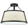 Black drum flush mount ceiling light fixture fabric ceiling lamp