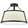 Black drum flush mount ceiling light fixture fabric ceiling lamp