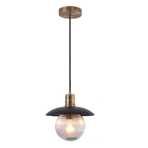 Black pendant lamp vintage industrial hanging lighting wish glass shade