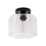 2 Pack led light clear glass, black light fixture glass, metal ceiling light