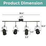 4 light industrial black track ceiling light