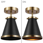 Matte Black industrial ceiling light Metal flushmount ceiling light black light lamp