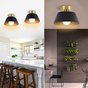 1 light flush mount kitchen light black overhead light fixture Metal flush ceiling light fixture