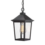 Farmhouse exterior hanging porch light black chandelier with seeded glass shade