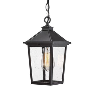 Farmhouse exterior hanging porch light black chandelier with seeded glass shade
