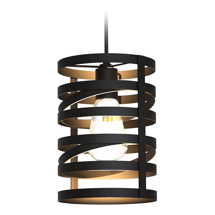 Farmhouse industrial pendant lamp black cage hanging pendant light fixture