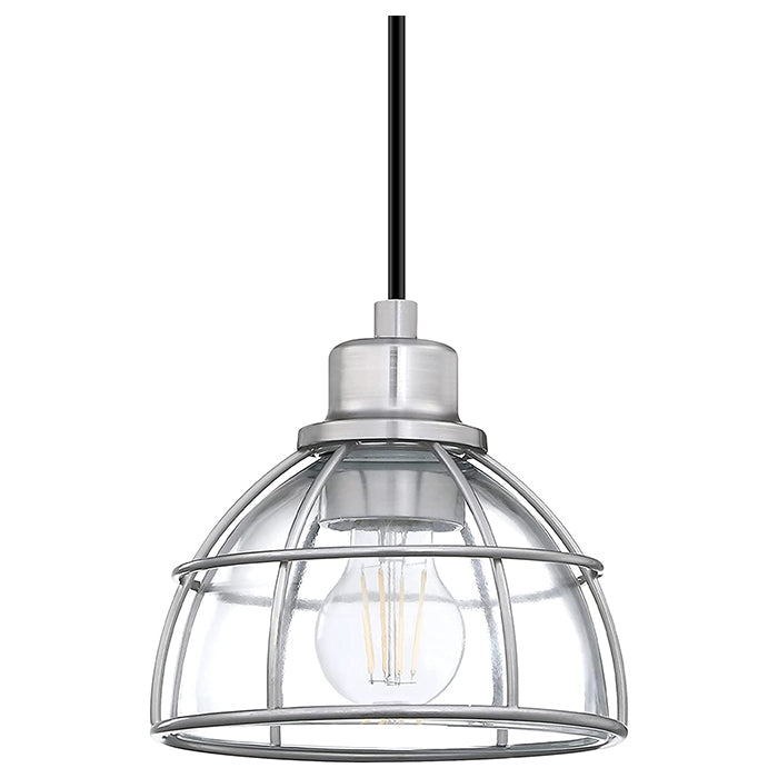 Farmhouse industrial pendant light vintage glass pendant lamp with nickel finish