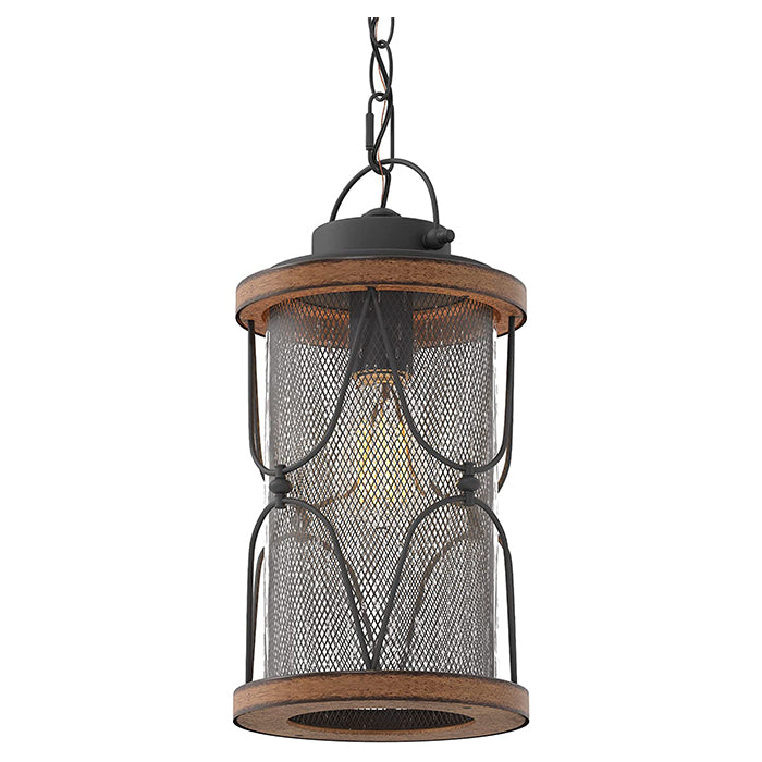 Farmhouse pendant light meshed black pendant lamp with glass shade