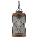 Farmhouse pendant light meshed black pendant lamp with glass shade