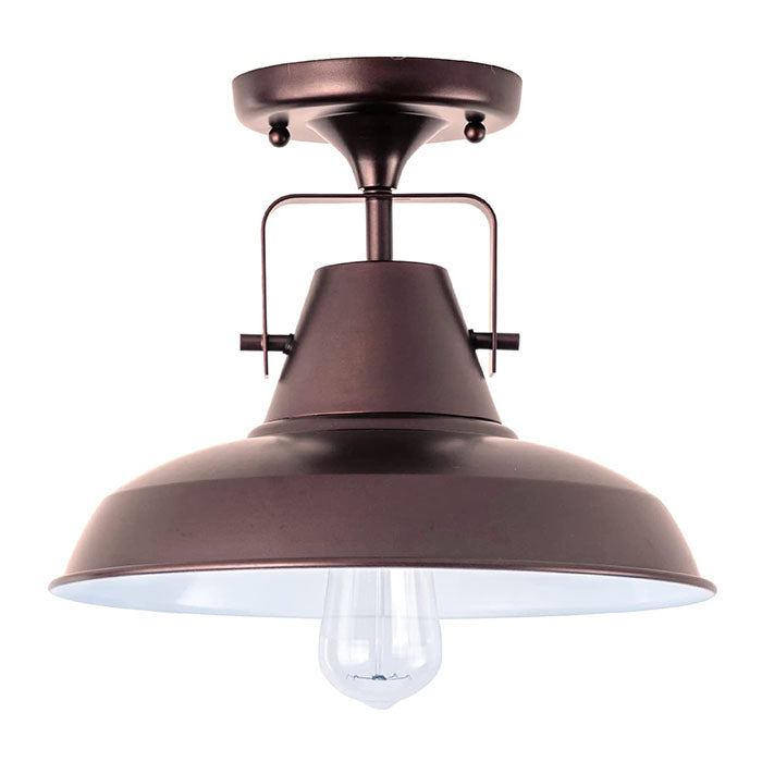 Farmhouse semi flush mount ceiling light vintage rust ceiling lamp with oil rubbed bronze finish