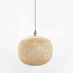 Globe bamboo pendant light 5 ft hanging black cord lamp