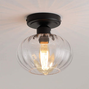 Industrial Glass Flush Mount Light Fixture with Glass Shade rust semi flush mount lamp