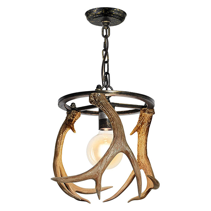 Industrial antler chandelier resin pendant light fixture
