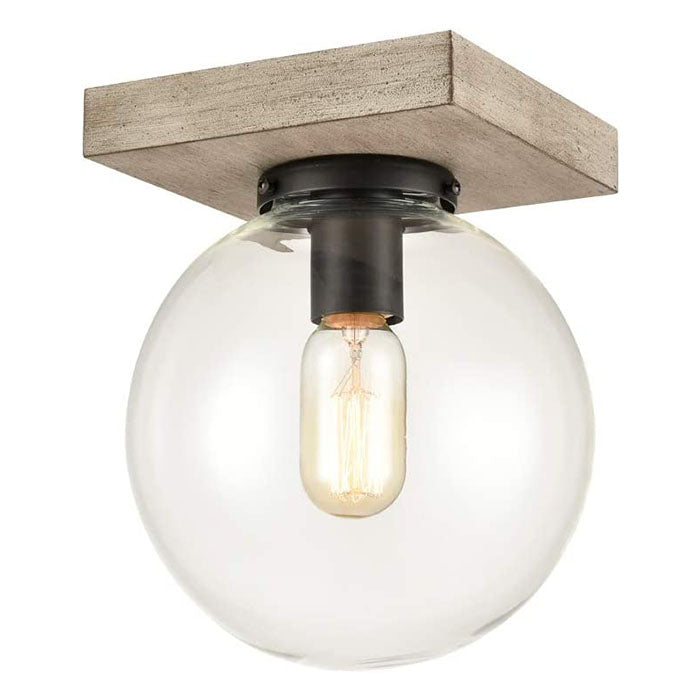 Industrial glass ceiling lamp globe flush mount ceiling light fixture