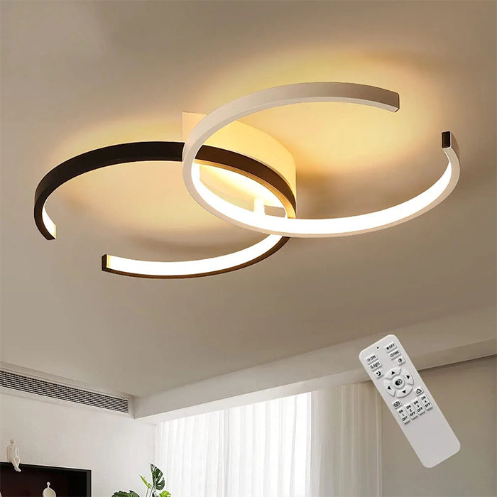 Modern LED ceiling light fixture with remote control 40W semi flush mount ceiling lamp