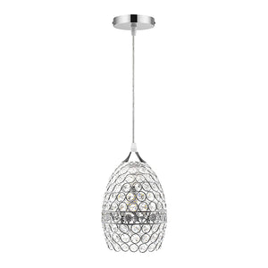 Modern crystal pendant lamp adjustable chandelier with silver finish