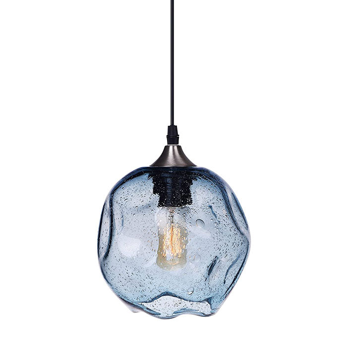 Modern glass pendant light nickel hanging light