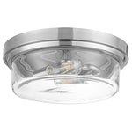 Modern nickel flush mount ceiling light drum glass ceiling lamp