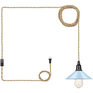 Modern plug in pendant lighting fixture 19ft hemp rope island blue pendant lamp