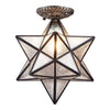 Moravian Star ceiling light fixture tiffany flush mount ceiling lamp with Iridescent shade