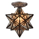 Moravian star ceiling light boho semi flush mount ceiling fixture