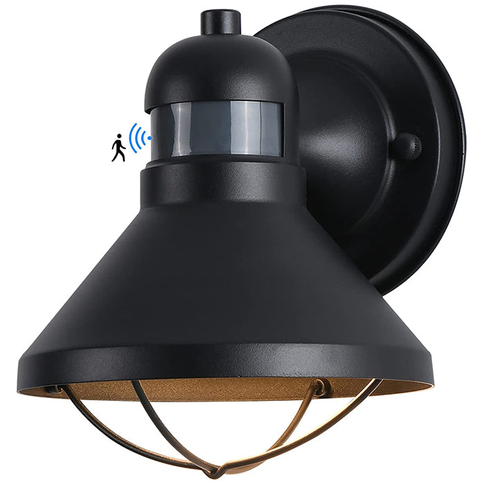 Motion sensor detection LED porch wall light fixture farmhouse dusk to ...