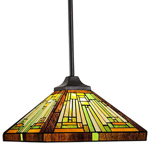1 Light tiffany Amber Brown glass pendant light 12 Inch Hanging Lamp