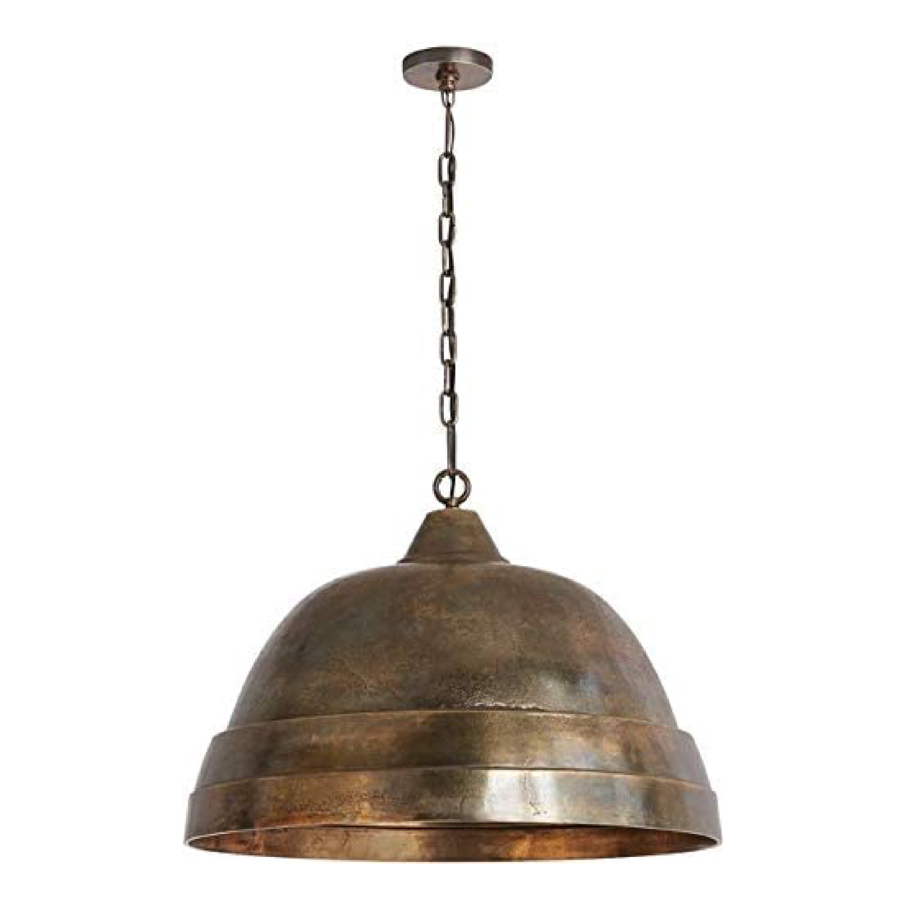 Oxidized Brass industrial lighting Aluminum dome light fixtures 1-Light kitchen island pendant lighting
