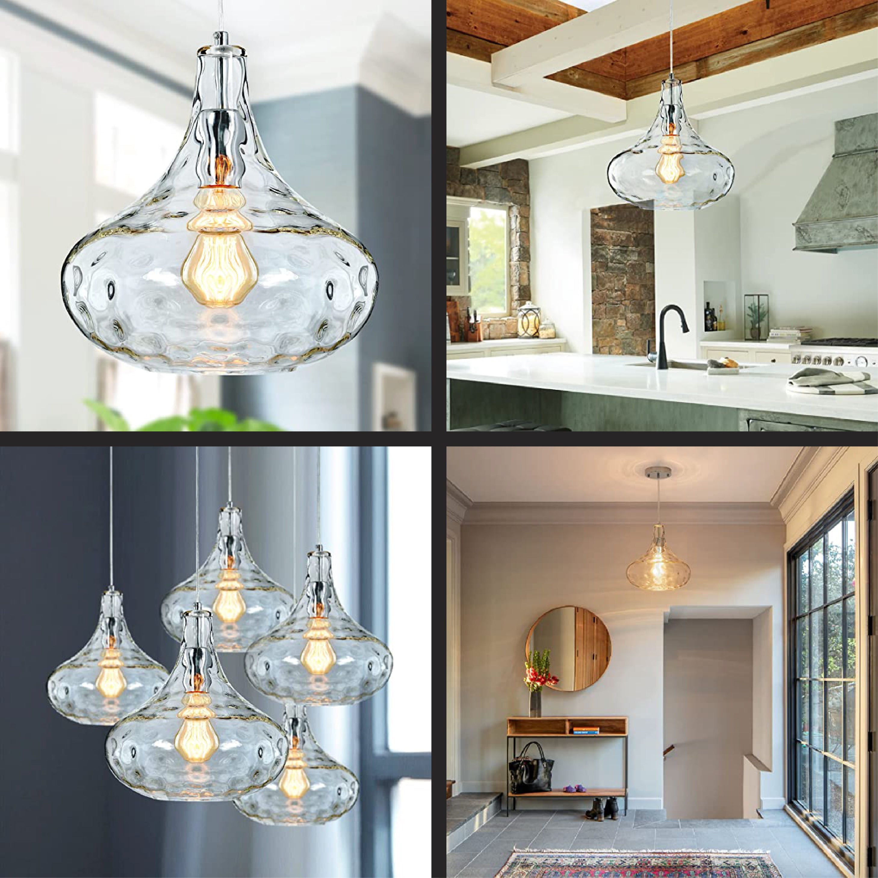 11inc glass pendant light Nickel vintage light fixtures Modern Fixture