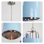 Arctic Blue metal lamp shade 1-Light modern and chic Light Brushed Nickel Finish Pendant Light